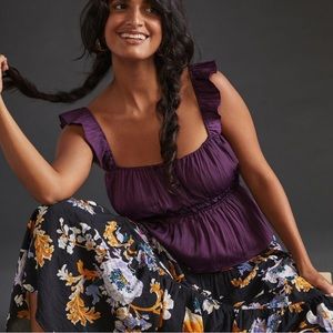 NWT Plum tiered ruffle tank top